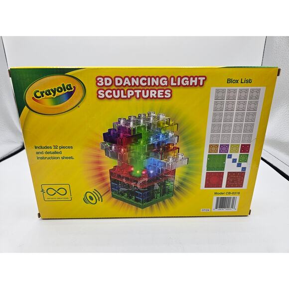 Crayola 32 Pieces 3D Dancing Light Sculptures Building Blocks Age 5+ New - Picture 7 of 7